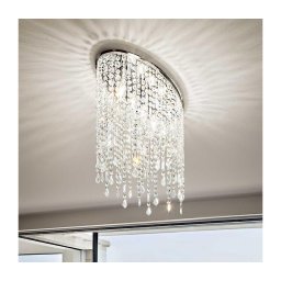 Ideal Lux - Plafonieră cu cristale RAIN 3xE14/40W/230V crom lucios