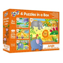 Set 4 puzzle-uri Galt Jungla 12 16 20 24 piese
