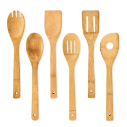 Klarstein Ustensile de bucătărie,set de 6 bucăți, durabil, din bambus (BW-10023-001)