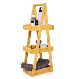 Blumfeldt Premium, raft de baie, 26 x 66 x 18 cm, rezistent la apă, bambus (BW-10074-001)