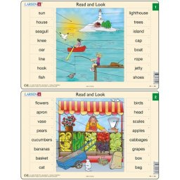 Set 10 Puzzle-uri Larsen Read and Look 1 -10 EN 16 piese