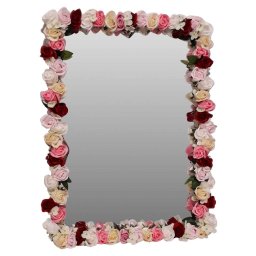 Oglinda miresei, lucrata cu flori de matase, 40x60 cm - FEIS1650