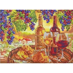 Set goblen cu diamante, fara sasiu, Recolta de Toamna, 52x70 cm