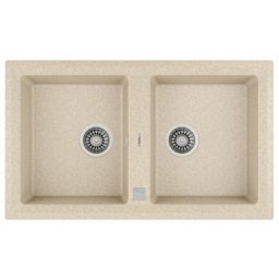 Chiuveta Teka Stone 90B TG 2B cu doua cuve, 860x510mm, Sandbeige