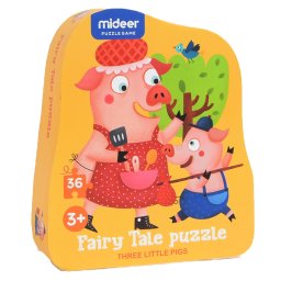 Puzzle poveste Cei trei purcelusi 36 piese Mideer