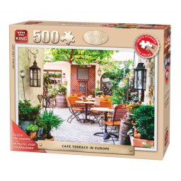Puzzle King -Terrace In Europe 500 piese
