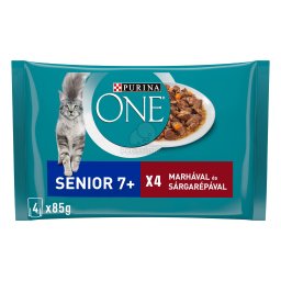 Purina One Senior 7+ Hrană umedă pentru pisici cu vârsta de peste 7 ani 4 x 85 g
