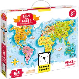 Puzzle Descopera lumea - Tinerii exploratori 168 piese 98x68cm Banana Panda BP33672