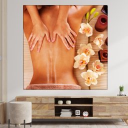 Tablou Canvas Masaj Spate cu Ulei TSPA53 (Optiuni Tablou: 70x70cm)