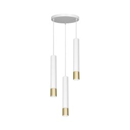 Lustră pe cablu NEST 3xGU10/8W/230V albă/aurie rotundă