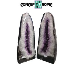 Geoda Ametist Naturala Brazilia - 51-52 x 21x 18-19 cm - 1 Pereche