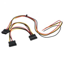 Cablu de alimentare Molex 4 pini + 2 x SATA 15 pini la fire deschise, AK-SC-24