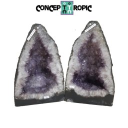 Geoda Ametist Naturala Brazilia - 48-50 x 30 x 24-26 cm - 1 Pereche