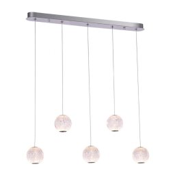 Suspensie Esmond SP5, LED 24W, 1300 lm, 3200K, H:50-150cm L:84 cm, otel crom + acrilic translucid