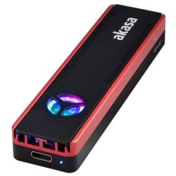 Adaptor extern SSD Akasa Vegas Mate M.2 SATA/PCIe NVMe, RGB, USB 3.2 Gen 2 Type-C (10 Gbps), aluminiu, culoare negru/rosu, AK-ENU3M2-06