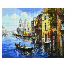 Set goblen cu diamante, cu sasiu, Excursie la Venetia, 40x50 cm