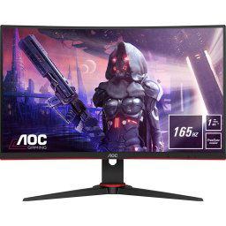 Monitor Gaming Curbat AOC LED VA 23.6'' Full HD, 165Hz, 1ms, FreeSync Premium, Display Port, HDMI, VGA, C24G2AE/BK