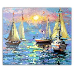 Set goblen cu diamante, cu sasiu, Port Linistit, 40x50 cm