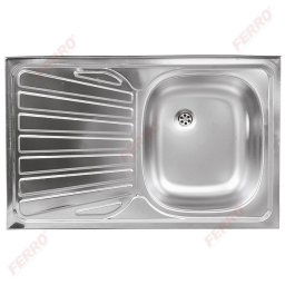 Chiuveta inox cu o cuva si storcator stanga 50x80 cm, satin montaj pe masca