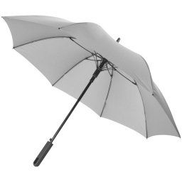 Umbrela 23 inch automata, rezistenta la vant, Everestus, NN, pongee poliester, gri, saculet de calatorie inclus