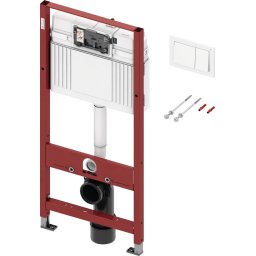 Pachet de WC TECEbase cu rezervor Base, inclusiv clapetă albă, instalare H 1.12m