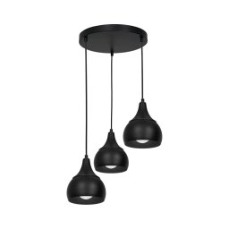 Lustră pe cablu AKTAN 3xE27/60W/230V neagră rotundă