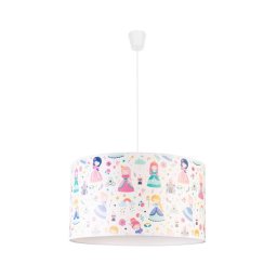 Lustră pe cablu pentru copii PRINT Duolla M 1xE27/40W/230V d. 35 cm prințese