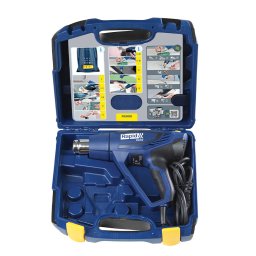 Pistol cu aer cald Rapid R2000 Kit cu servieta transport, 2000 W, 450 l min, 60 C-600 C, reglare debit aer in 3 trepte, 5001352