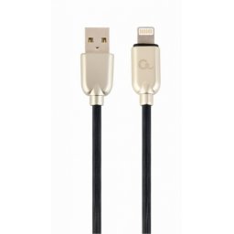 Cablu USB 2.0 la iPhone Lightning Premium 2m Negru, Gembird CC-USB2R-AMLM-2M