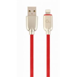Cablu USB 2.0 la iPhone Lightning Premium 2m Rosu, Gembird CC-USB2R-AMLM-2M-R