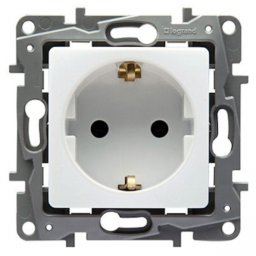 Priza Schuko simpla 2P+T, alb Legrand Niloe 664539