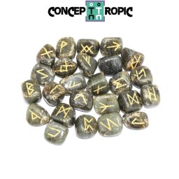 Rune din Labradorit - Set 25 Piese - 17-22 x 15-18 mm