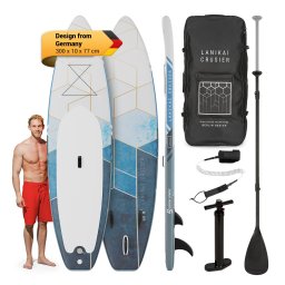 Capital Sports Lanikai Cruiser 9.8, paddleboard gonflabil, set cu placă SUP, 305 × 77 × 10 (WTR1-LaniCru9.8g/w)