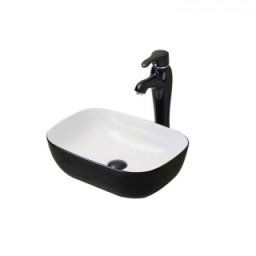 Lavoar dreptunghiular Fluminia Crius 45.5cm,alb-negru