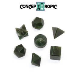 Solide Platonice 7 Piese din Aventurin -13-16 x 14-17 mm - 1 Set