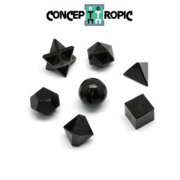 Set Geometrie Sacra 7 Piese din Turmalina Neagra -14-18 x 14-18 mm - 1 Set