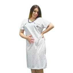 Camasa de alaptare Betul, White-Blue, Maneca Scurta