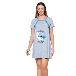 Camasa de alaptare Grey-Blue, Baray, maneca scurta