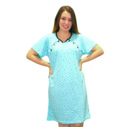 Camasa de alaptare Betul, Blue-Turquoise, Maneca Scurta