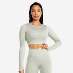 SQUATWOLF Top Sport Marl Seamless Crop Top Ice XS