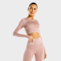 SQUATWOLF Top Sport Marl Seamless Crop Top Rose Gold M