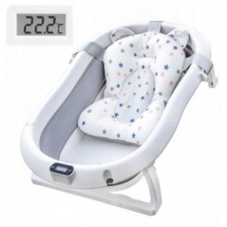 Cadita pliabila cu termometru si suport anatomic Genua Premium grey