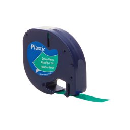 Etichete din plastic compatibile DYMO LetraTag 12 mm verde pentru organizare acasa si identificare rapida S0721640