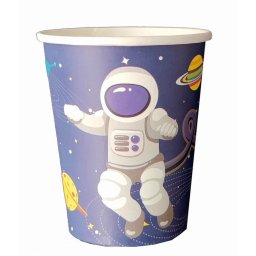 Set 8 pahare carton Astronaut Spatiu 175 ml