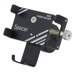 Suport smartphone pentru bicicleta, Spacer SPBH-METAL-BK