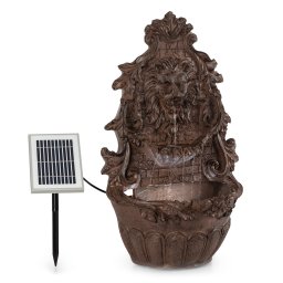 Blumfeldt Löwenstein, fântână de perete, 2 W, pompă solară, material: poliresină, 4 LED-uri albe, cablu de 5 m (SOL1-Leo)