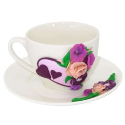 Set fimo, cana si farfurie Violete, decorare manuala, SAHGL175