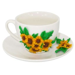 Set fimo, cana si farfurie Floarea-soarelui, decorare manuala, SAHGL174