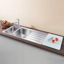 Blanco chiuveta inox bucatarie AXIS III 6 S-IF CNS cuva stanga SG cu doua accesorii