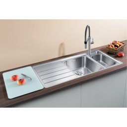 Blanco chiuveta inox bucatarie AXIS III 6 S-IF CNS cuva dreapta SG cu doua accesorii